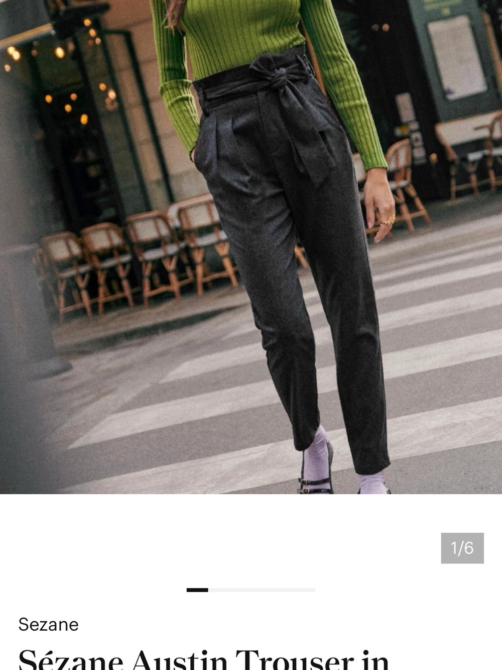 Austin High-Waist Paperbag Trousers in Charcoal